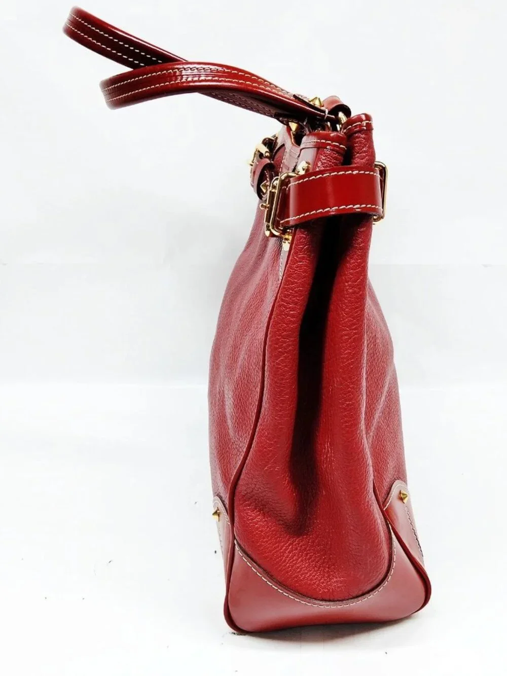 Authentic Louis Vuitton Suhali Le Fabuleux PM Red Leather Tote Shoulder Bag